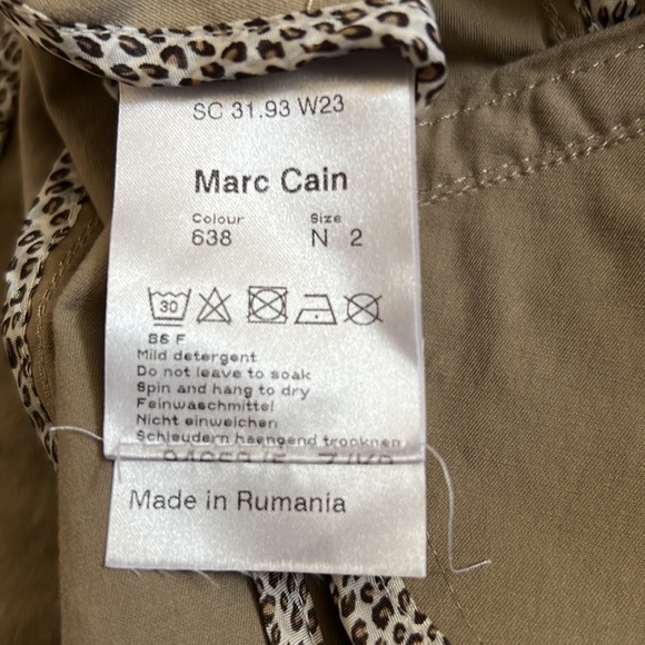 Vintage MarcCain Khaki Cotton-Blend Ruffle Blazer N2 - Picture 9 of 14